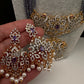 Lavender Purple CZ Beads Dual Tone Necklace - 