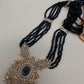 CZ Beads Long Color Stone Necklace - Blue