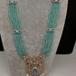 CZ Beads Long Color Stone Necklace - MintGreen