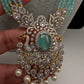 CZ Beads Long Color Stone Necklace - MintGreen