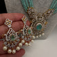 CZ Beads Long Color Stone Necklace - MintGreen