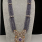 CZ Beads Long Color Stone Necklace - Purple