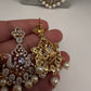 CZ Beads Long Color Stone Necklace - Purple