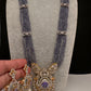 CZ Beads Long Color Stone Necklace - Purple