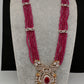 CZ Beads Long Color Stone Necklace - Red