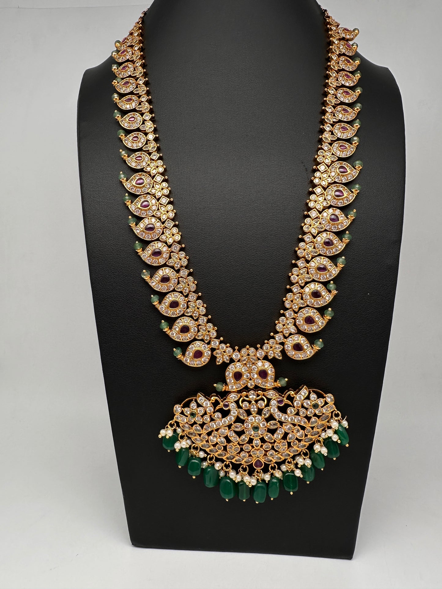 Ethnic Mango Mala Traditional Kemp Long Necklace - 