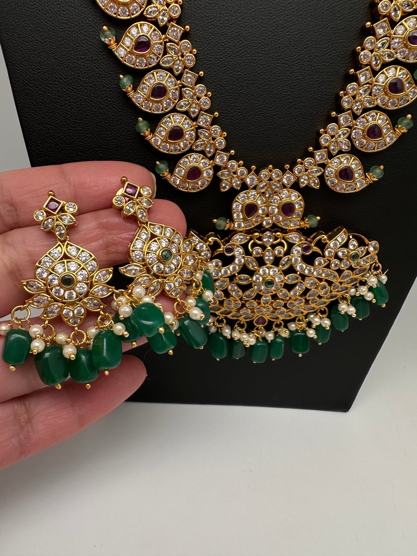 Ethnic Mango Mala Traditional Kemp Long Necklace - 