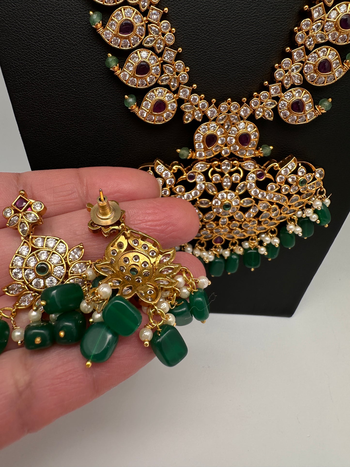 Ethnic Mango Mala Traditional Kemp Long Necklace - 