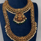 Traditional Matte Goddess Lakshmi Peacock Combo Necklace Set - 
