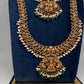 Traditional Matte Goddess Lakshmi Peacock Combo Necklace Set - 