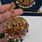 Traditional Matte Goddess Lakshmi Peacock Combo Necklace Set - 