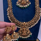 Traditional Matte Goddess Lakshmi Peacock Combo Necklace Set - 