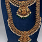 Traditional Matte Goddess Lakshmi Peacock Combo Necklace Set - 