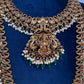 Traditional Matte Goddess Lakshmi Peacock Combo Necklace Set - 