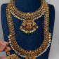 Traditional Matte Goddess Lakshmi Peacock Combo Necklace Set - 
