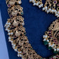 Traditional Matte Goddess Lakshmi Peacock Combo Necklace Set - 