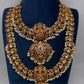 Traditional Matte Goddess Lakshmi Peacock Combo Necklace Set - 