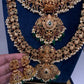 Traditional Matte Goddess Lakshmi Peacock Combo Necklace Set - 