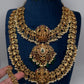 Traditional Matte Goddess Lakshmi Peacock Combo Necklace Set - 