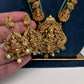 Nakshi Matte Goddess Lakshmi Emerald Long Necklace - 