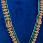 Nakshi Matte Goddess Lakshmi Emerald Long Necklace - 