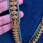 Nakshi Matte Goddess Lakshmi Emerald Long Necklace - 