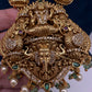 Nakshi Matte Goddess Lakshmi Emerald Long Necklace - 