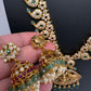 CZ 4-1 Mango Mala Long Necklace Comes with 3 Pendents and Jhumkas - 