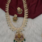 CZ 4-1 Mango Mala Long Necklace Comes with 3 Pendents and Jhumkas - 