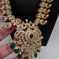 CZ Peacock Mango Mala Long Necklace - 