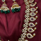 CZ Peacock Mango Mala Long Necklace - 