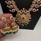CZ Peacock Mango Mala Long Necklace - 