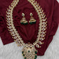 CZ Peacock Mango Mala Long Necklace - 