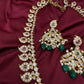 CZ Peacock Mango Mala Long Necklace - 