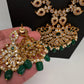 CZ Peacock Mango Mala Long Necklace - 