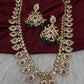 CZ Peacock Mango Mala Long Necklace - 