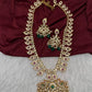 CZ Peacock Mango Mala Long Necklace - 