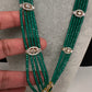 CZ Beads Peacock Long Color Stone Necklace - Green