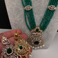 CZ Beads Peacock Long Color Stone Necklace - Green