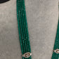 CZ Beads Peacock Long Color Stone Necklace - Green