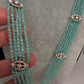 CZ Beads Peacock Long Color Stone Necklace - MintGreen