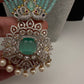 CZ Beads Peacock Long Color Stone Necklace - MintGreen