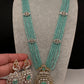 CZ Beads Peacock Long Color Stone Necklace - MintGreen