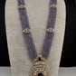 CZ Beads Peacock Long Color Stone Necklace - Purple