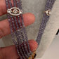 CZ Beads Peacock Long Color Stone Necklace - Purple