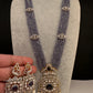 CZ Beads Peacock Long Color Stone Necklace - Purple