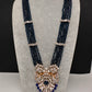 CZ Beads Birdie Long Color Stone Necklace - Blue