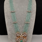CZ Beads Birdie Long Color Stone Necklace - MintGreen