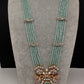 CZ Beads Birdie Long Color Stone Necklace - MintGreen