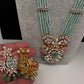 CZ Beads Birdie Long Color Stone Necklace - MintGreen